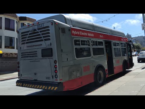 SF Muni 2022 ENC E-Z Rider II BRT HEV 30' 8541 on Route 66 Quintara