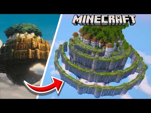 I Recreated 'Castle in the Sky' in Minecraft ONE BLOCK