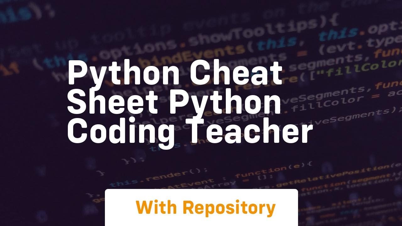 Python cheat sheet python coding teacher