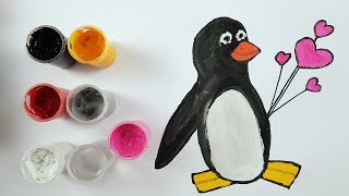 How to Draw a Penguin Drawing and Coloring Pages for kids