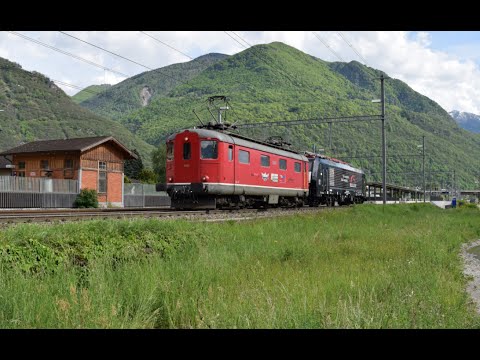 ES 64 F4 024 TXLogistic trainata da Re 4/4' a Castione - 2.5.2015