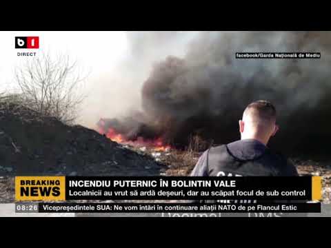 INCEDIU PUTERNIC ÎN BOLINTIN VALE - ARDEREA DEȘEURILOR A SCĂPAT DE SUB CONTROL_Stiri B1_20 febr 2022