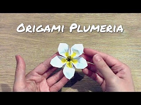 How To make an Origami Plumeria Flower / Paper Plumeria Flower
