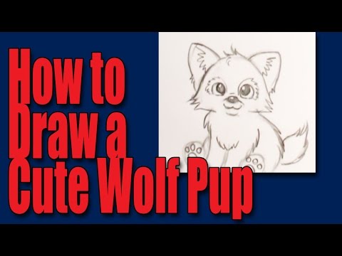How to draw a cartoon wolfpup - YouTube