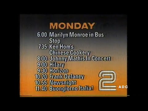 BBC2 closedown announcer Roger Maude 9th December 1984