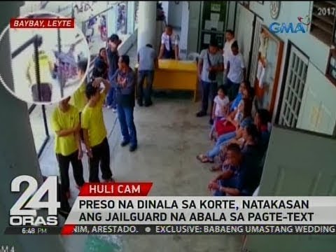 24 Oras: Preso na dinala sa korte, natakasan ang jailguard na abala sa pagte-text