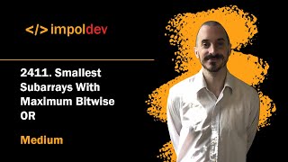 YouTube video 'Smallest Subarrays With Maximum Bitwise OR | LeetCode 2411 - Python'