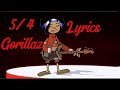 Gorillaz: 5/4 lyrics (Español/English)
