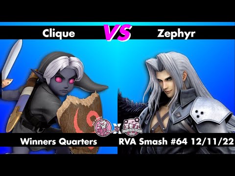 RVA Smash #64: Clique (Young Link) vs Zephyr (Sephiroth) - Winners Quarters - Smash Ultimate SSBU
