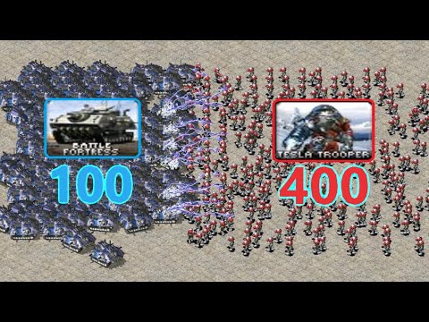 Battle Fortress vs Tesla Trooper - Same Cost - Red Alert 2