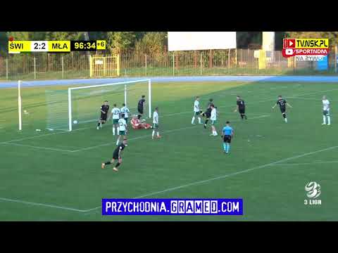 tv.nsk.pl [2:3 Maciej Rogalski 90+7] Świt Nowy Dwór Maz. - Mławianka Mława 2:3 (0:1) 2022-09-03 g17