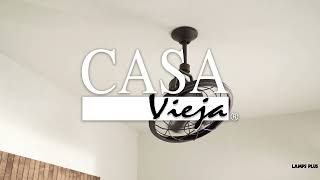 Watch A Video About the 18 Wide Casa Vieja Big Sky Bronze Damp Rated Fan with Wall Control