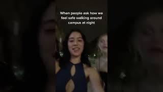 When people ask how we feel safe walking around campus at night #shorts