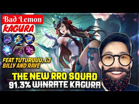The New RRQ Squad, 91.3% Winrate Kagura [ Bad Lemon Kagura ] Mobile Legends Video