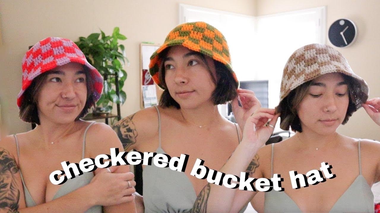 checkered bucket hat tutorial | how to crochet a bucket hat for beginners!