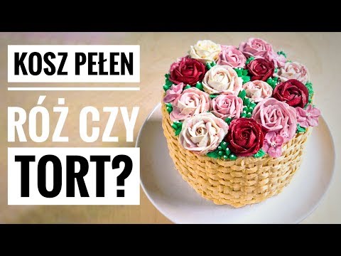 🎂 🍒 TORT Z CZEREŚNIAMI 🍒 🎂 JAK UDEKOROWAĆ TORT JAK KOSZ PEŁEN RÓŻ 🌹🌹🌹