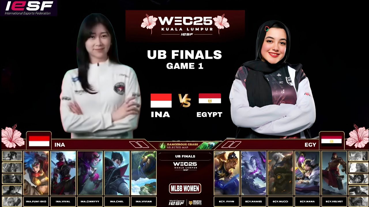 INDONESIA VS EGYPT | IESF WEC25 UPPER BRACKET FINALS | GAME 1 - Mobile Legends