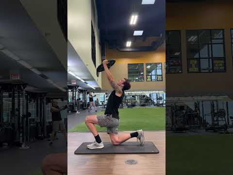 Half kneeling Overhead Thoracic Extension With Plate