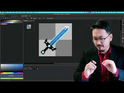 Aseprite tutorial for complete beginners 38 0Timelapses Let's draw some magic sword Drawing
