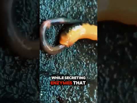 Giant leech devours earthworm in seconds! 🐛 #shorts