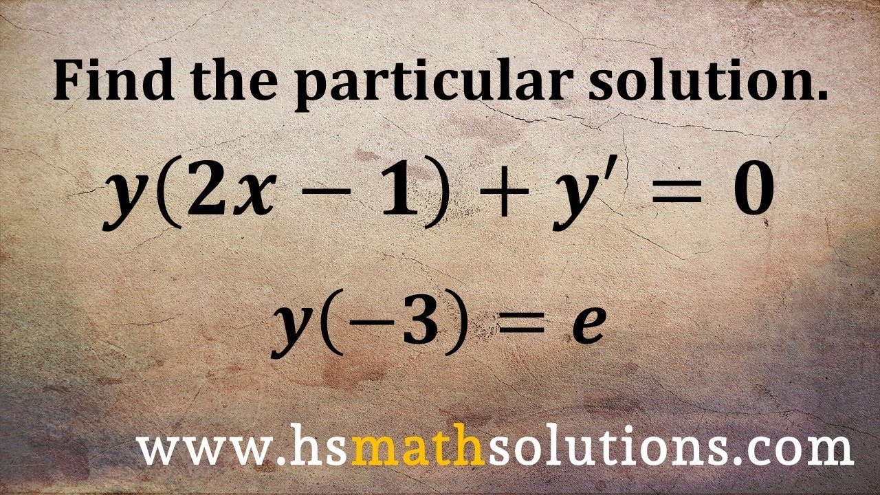 Separable Differential Equation with Initial Condition - Particular Solution (Example) Example04