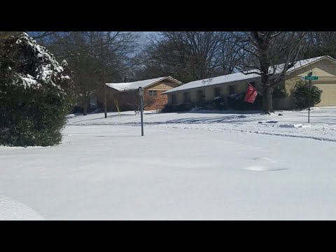Snow in Little Rock, Arkansas.
