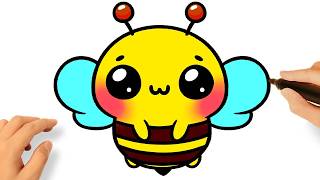 HOW TO DRAW A CUTE BEE EASY 🐝❤️