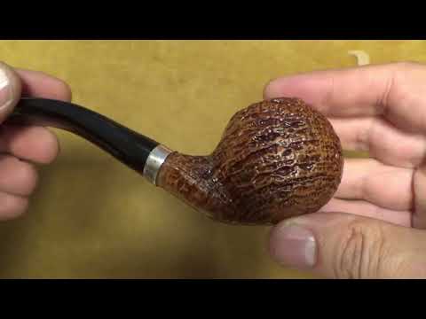 Pipa L'Anatra Sabbiata con vera in argento - Bent Apple - filtro 9mm - AN188