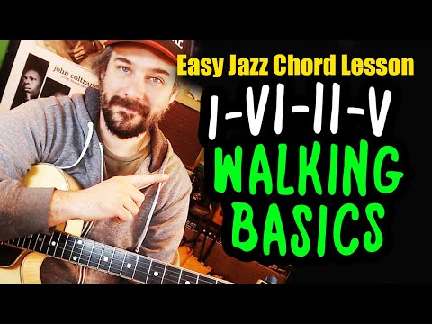 Walking Bass Jazz Guitar Lesson - I VI II V Turnarounds - 1625 Chord Progression (Part 5)