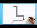 3D Letter Drawing - L