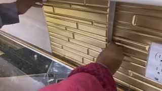 MY BATHROOM CABINET COVERS WITH GOLD KITCHEN BACKSPLASH
