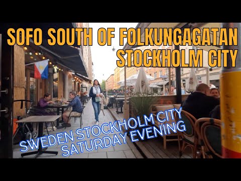 Saturday evening in Stockholm SOFO South Of Folkungagatan is a popular part of the city