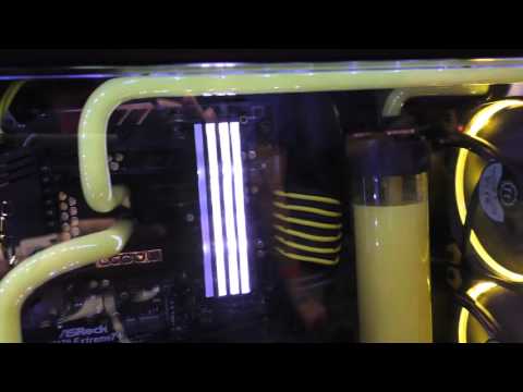 PAX Australia 2015 Alphacool Yellow Liquid Cooled Display PC - Custom Water Cooled Gaming PC Mod