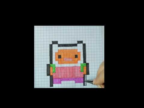 Learn to Draw Minecraft Doll Pixel Art on Graph Paper!