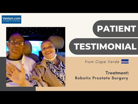 Patient’s wife from Cape Verde talks about her husband's Robotic Prostate Surgery - Subtitles