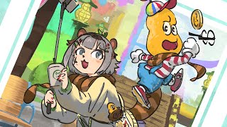 ぽこピーランドの感想を話しながらぽこピーランドアートも描く