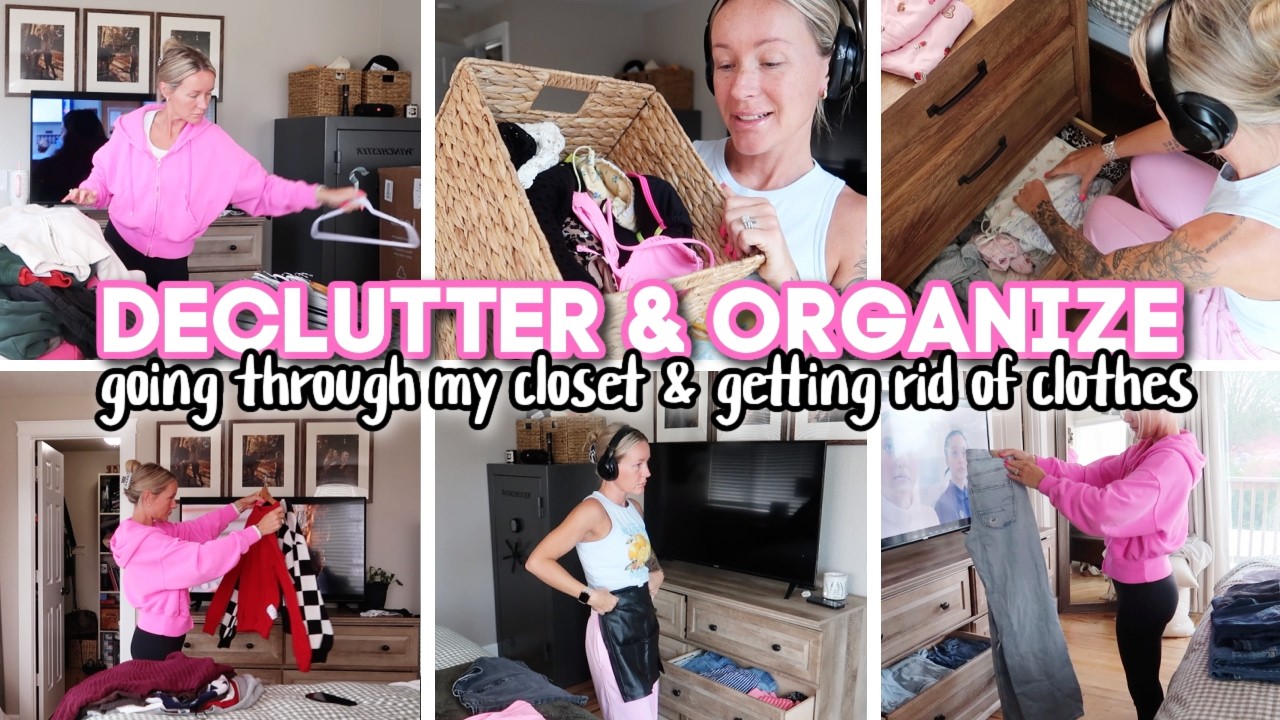 DECLUTTER & ORGANIZE WITH ME // getting rid of & selling my clothes - closet and dresser clean out