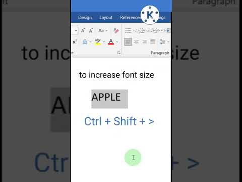 Shortcut keys to increase and decrease font size in MS word