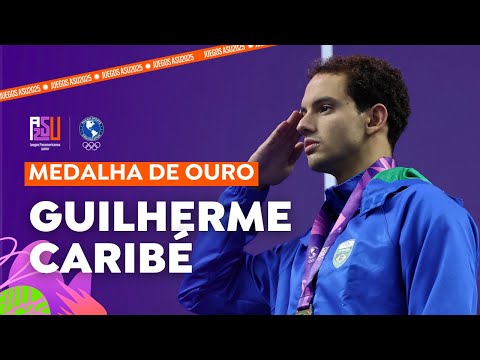 Guilherme Caribe rompe récord y gana el oro en la final de natación de los 100m libres  en Asu2025