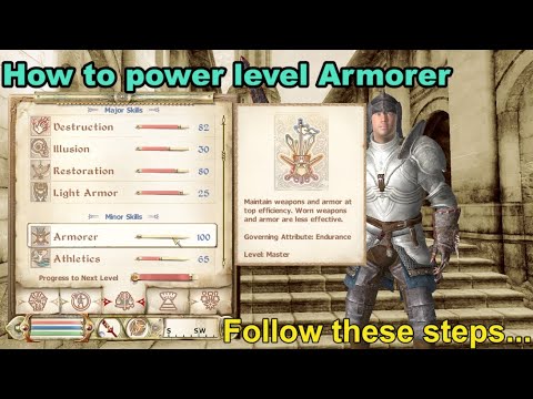 How to power level Armorer skill in Oblivion