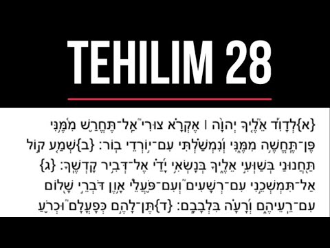 [Tehilim כח] Psalm 28 in Hebrew with phonetics.