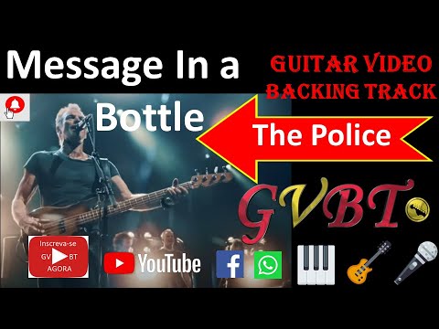 Message in a bottle - The Police karaoke GVBT - Guitar Video Backing Track + tabs chords & lyrics