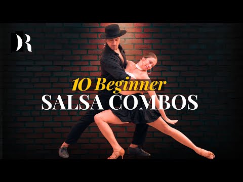 10 Salsa Beginner Basic Combos | Daniel Rosas & Elisabel Violet