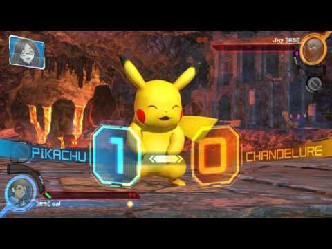 pokken tournament online match#1 pikachu vs chandelure