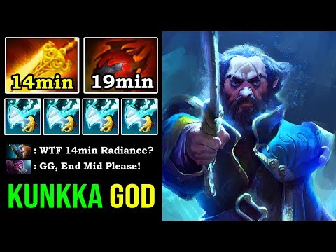 WTF 14MIN RADIANCE MASTER TIDEBRINGER JUKE KUNKKA 100% Deleted Everyone with Zero Death 7.23f DotA 2