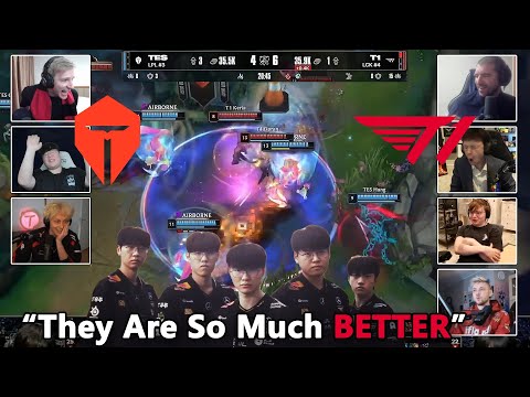 Streamers React to T1 vs TES - T1 Makes World Finals for 4th Straight Year! | Worlds 2025 Semifinals