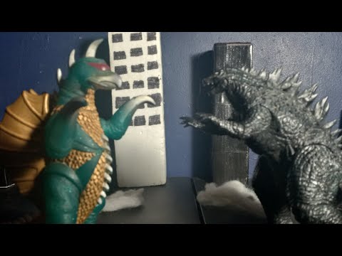 Godzilla vs Gigan epic battle stop motion