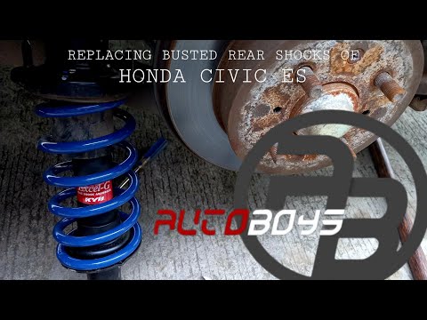 Replacing busted rear shocks with brand new orig KYB for Honda Civic ES by autoboys