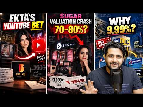 SUGAR 80% Valuation Crash, Balaji Turns to YouTube, LIC Approval, Axis Zero Markup Card: Business...