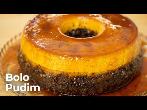 Bolo Pudim de Coco e Chocolate | Dois Sabores Numa Só Receita